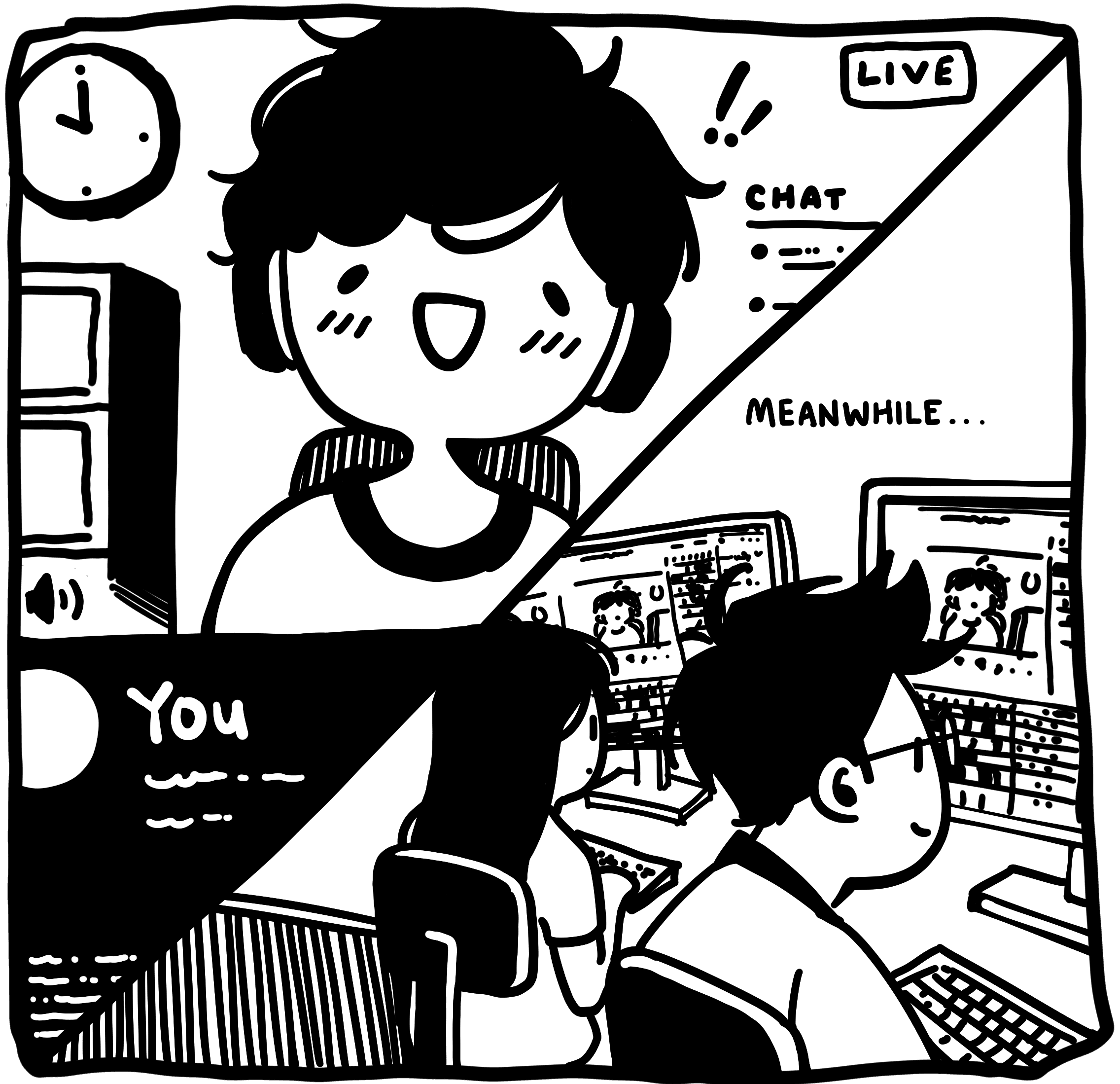 Streamer streaming while Hansei is creating videos